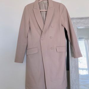 Women’s Light Pink Long Wool Coat